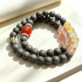 Hibiscus Iris R-B34丨Hibiscus Bloom Botanical Incense Bead Bracelet Red Agate Strawberry Crystal