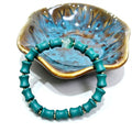 Matte Dark Green Bamboo Joint Aroma Bead Wrist R-B39 丨 Band with Green Chalcedony