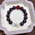 Auspicious Token R-B42 丨Matte Purple Auspicious Scent Wrist Beads Red Agate Moonstone Accent