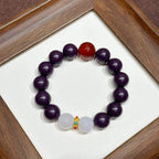 Auspicious Token R-B42 丨Matte Purple Auspicious Scent Wrist Beads Red Agate Moonstone Accent