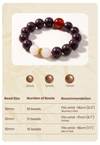Auspicious Token R-B42 丨Matte Purple Auspicious Scent Wrist Beads Red Agate Moonstone Accent