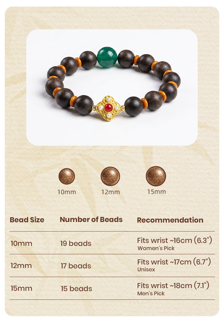 Jade Breeze R-B04丨 Chinese Agarwood Sandalwood Fragrance Bracelet Green Agate