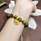 Oriental Zen Scented Bead Bracelet Tiger Eye Gold Horse