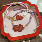Tang Lady Red Scent Pony Soft Pink Purple Braided Scent Wrist Cord
