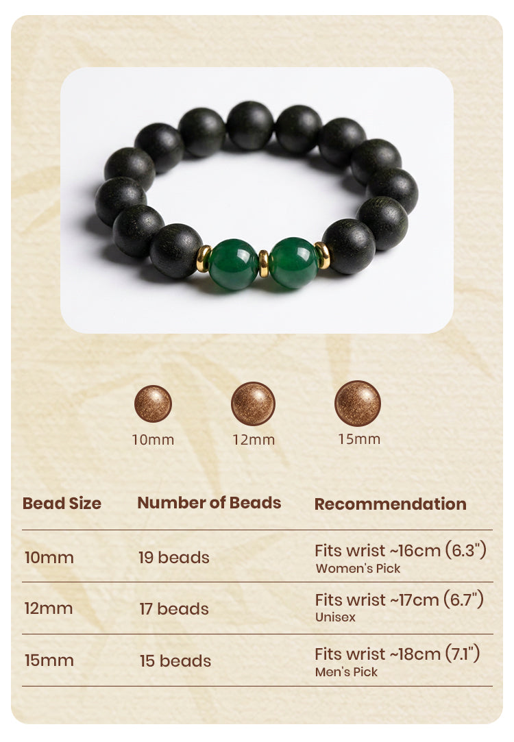 Mountain Wood R-B50丨Fresh Pine Cypress Woody Scent Herb Herbal Botanical Incense Bead Bracelet Matte Dark Beads Green Jade Gilded Decor