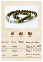 Verdant Jiangnan R-B51丨Artisan Aromatic Bracelet Featuring Hetian Jade, Jasmine & Green Tea Resin Beads