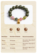 Spring Bell R-B55丨Fresh Green Tea Jasmine Scent Bracelet Emerald Incense Beads Natural Pink Jade Gold Bell Daily Wrist Ornament Gift