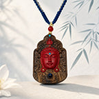 High-end custom-made · Red-inlaid Guanyin - Projection Stone