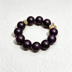 Violet DreamR-B08 丨Handmade Spine Date Seed Botanical Incense Bead Bracelet with Enamel Butterfly Accents