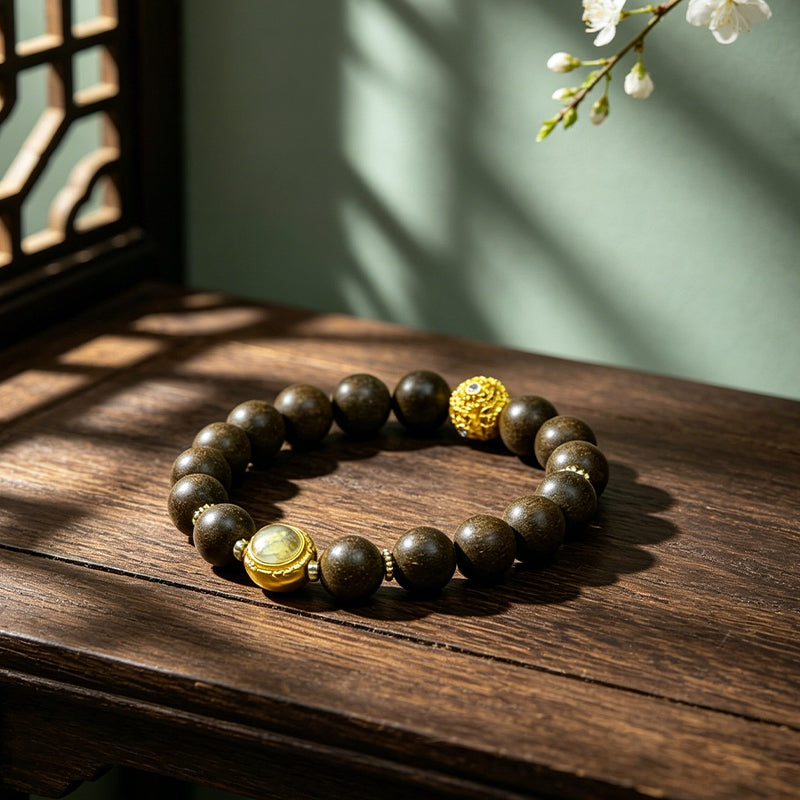 Tang Aroma R-B06 丨 Handmade Tang Palace Ancient Formula Incense Bead Bracelet Natural Agarwood Sandalwood