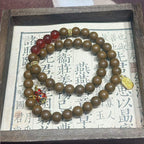 Golden Wood Dual R-B65丨Dual Loop Woody Herbal Scent Bead Wrist Ornament, Ancient Oriental Vintage Wearing Fragrance