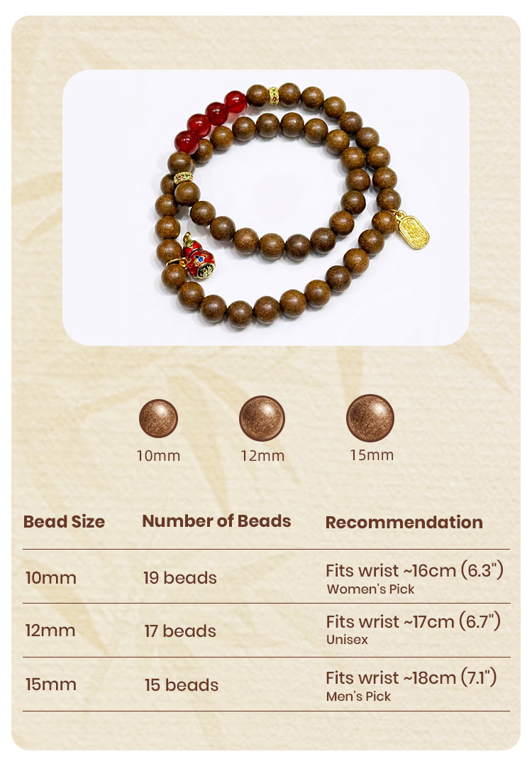 Golden Wood Dual R-B65丨Dual Loop Woody Herbal Scent Bead Wrist Ornament, Ancient Oriental Vintage Wearing Fragrance