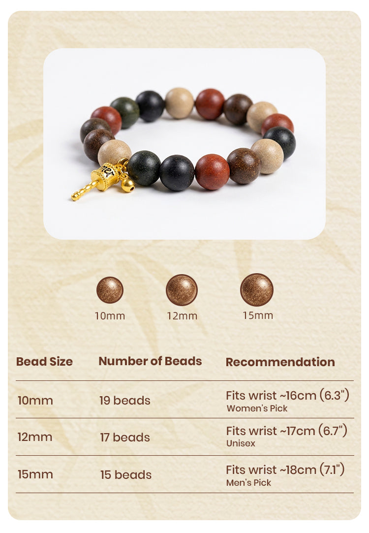 Five Hue Harmony R-B67丨Five Tone Traditional Hand Rolled Multi-Shade Herb Blended Scent Wrist Piece