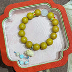 Pear Chamber Incense R-B69丨Tang Dynasty Natural Mild Sweet Fruit-Wood Aroma Bead Ornament with Floral Agate Accent