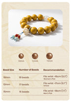 Pear Chamber Incense R-B69丨Tang Dynasty Natural Mild Sweet Fruit-Wood Aroma Bead Ornament with Floral Agate Accent