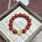 Crimson R-B71丨Soft Warm Woody Aroma Bead Ornament with Gilded Crystal Accent, Gentle Subtle Fragrance for Quiet Daily Mood