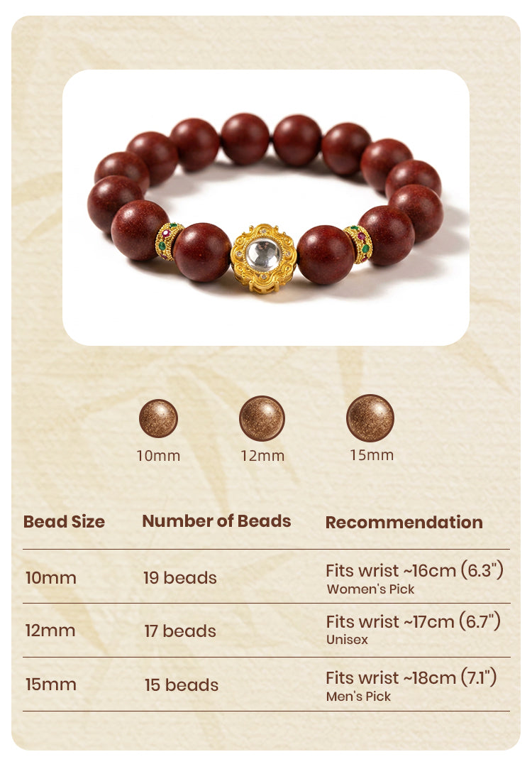 Crimson R-B71丨Soft Warm Woody Aroma Bead Ornament with Gilded Crystal Accent, Gentle Subtle Fragrance for Quiet Daily Mood